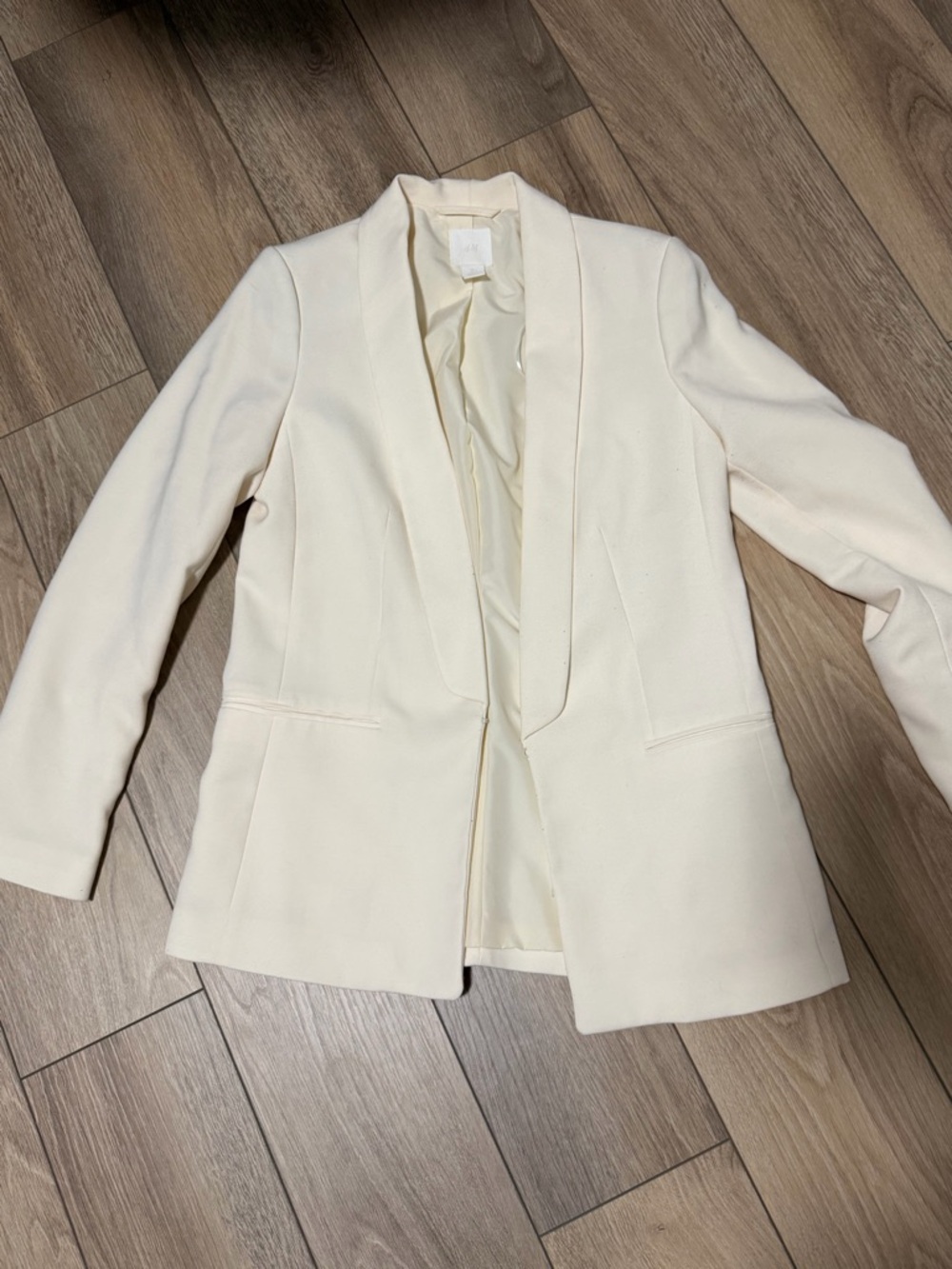 H&M Cream Open-Front Blazer Jacket